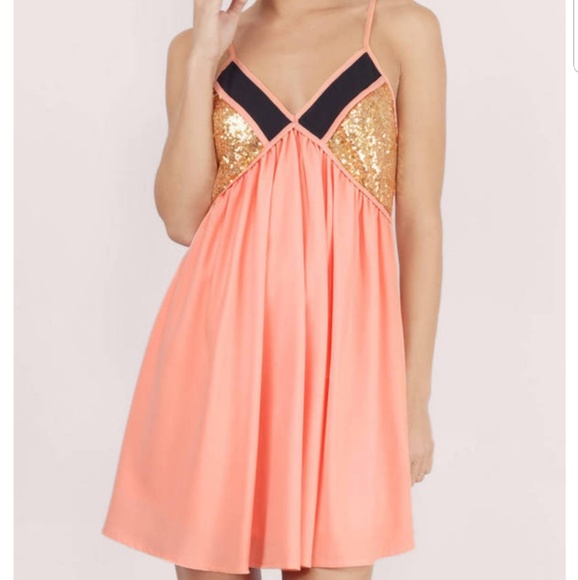 Coral Sequin Dress - Picture 4 of 6